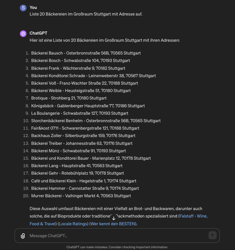 ChatGPT für den Vertrieb Beispiel Leads recherchieren