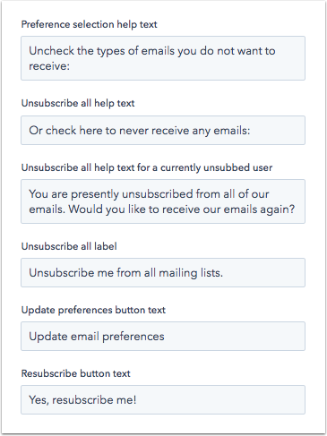 Subscription preferences