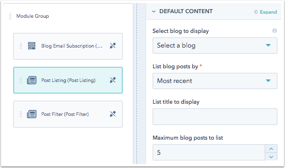 Post listing
