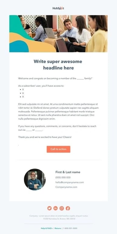 HubSpot email template