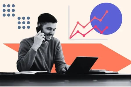 person viewing website metrics on a laptop
