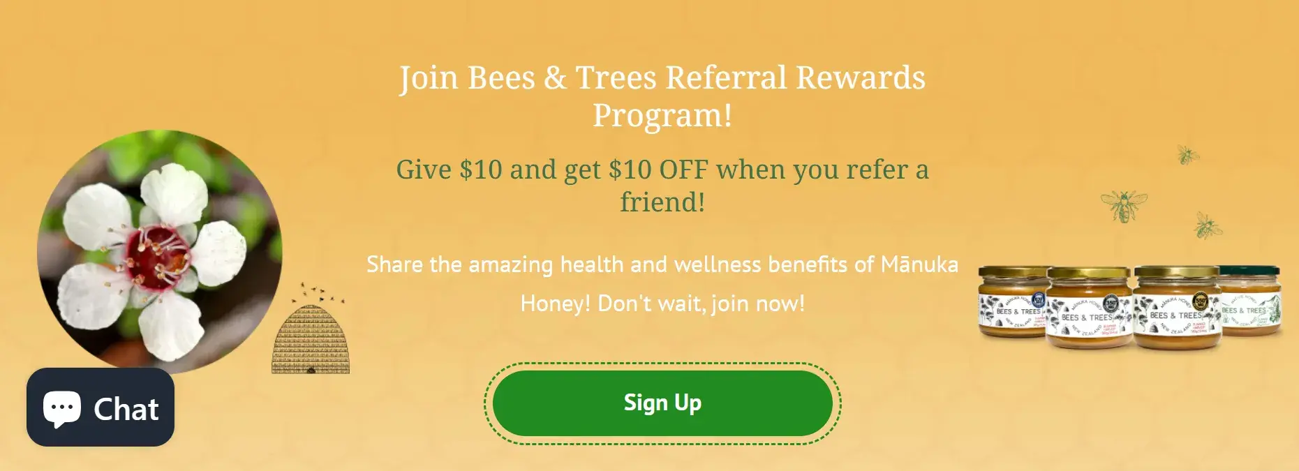 bees & trees referral discounts, customer referral program