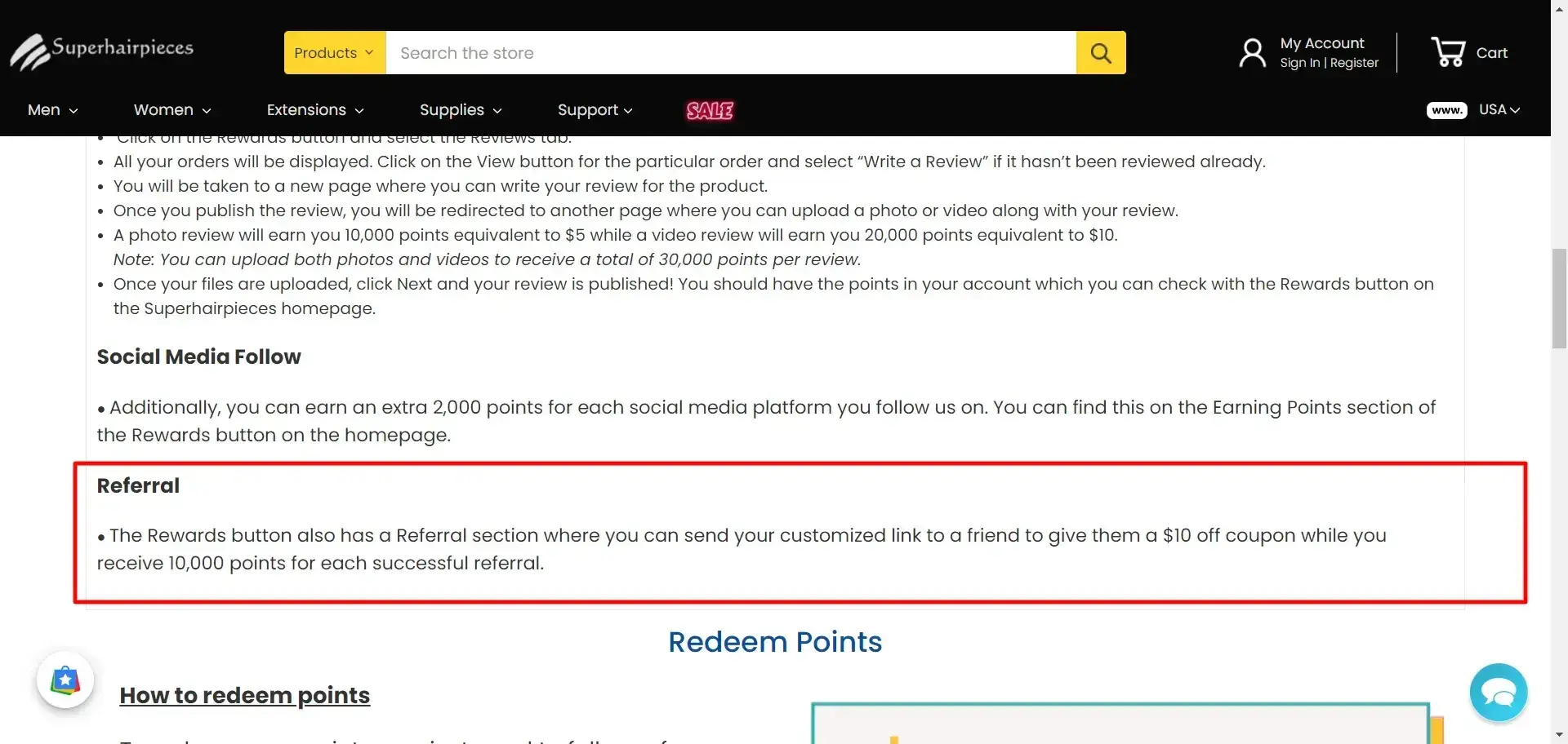 superhairpieces referral program, customer referral program